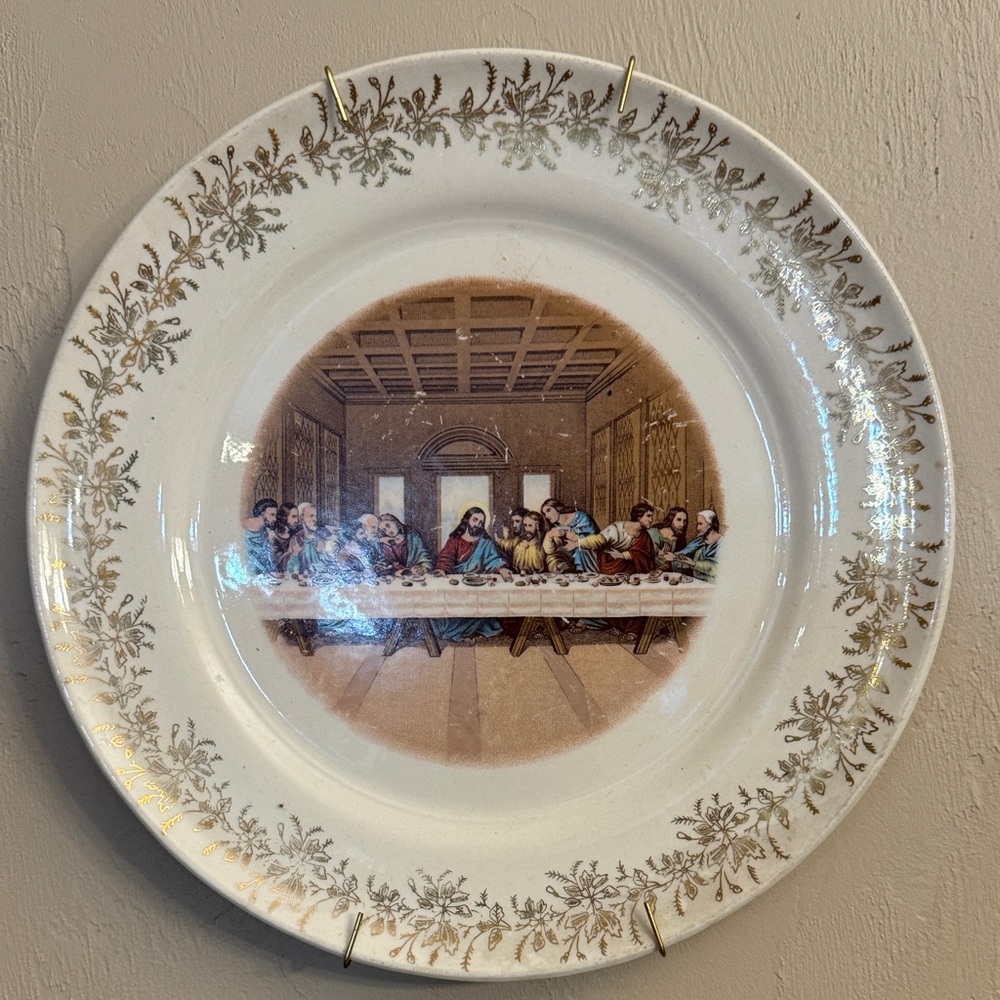 Decorative White and Gold Plate